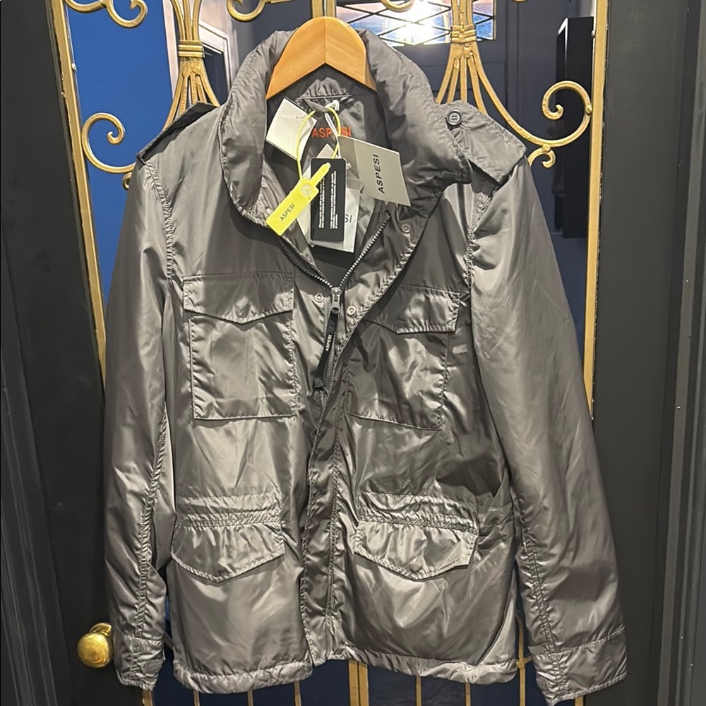 Aspesi Gray Men's m Jacket military epaulettes designer